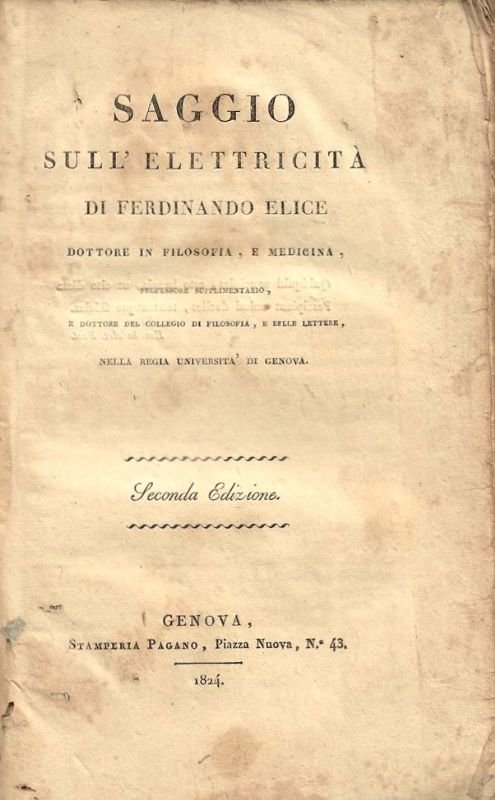Saggio sull'elettricità. | Immagine principale