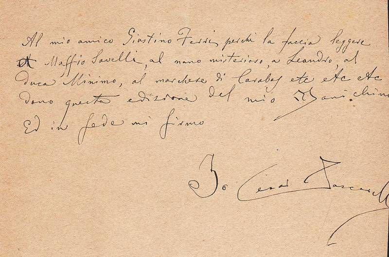 Scritto autografo frmato.