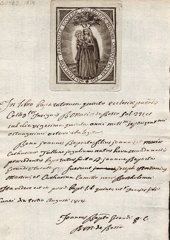 Sigillum Parochiale Ecclesiae Collegiatae Insignis Civitatis Cunei.