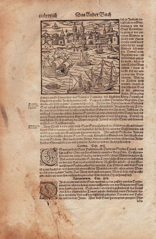 Siracusa. Da Cosmographia Universalis (Versione Tedesca).