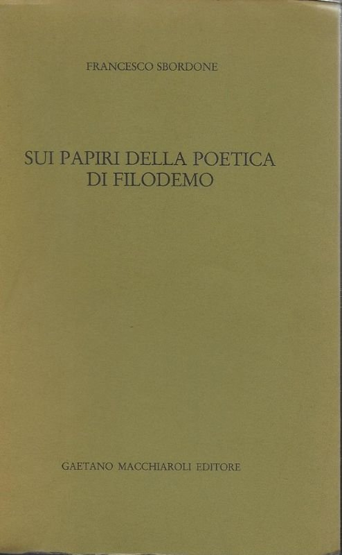 Sui papiri della poetica di Filodemo.