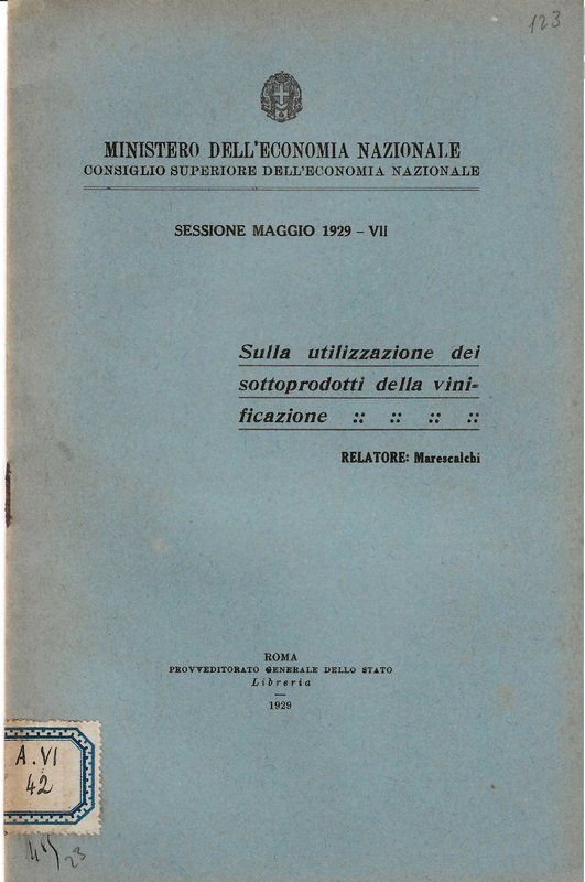 Sulla utilizzazione dei sottoprodotti della vinificazione.