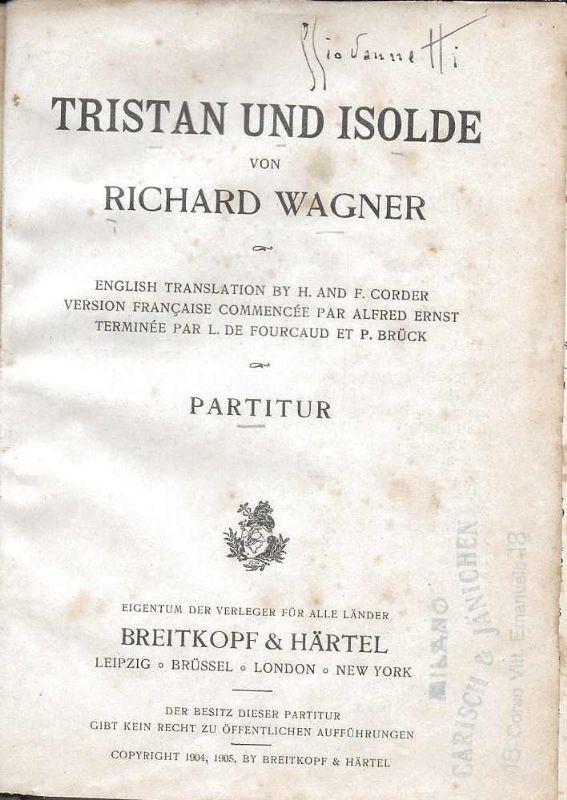 Tristan und Isolde - Partitur.