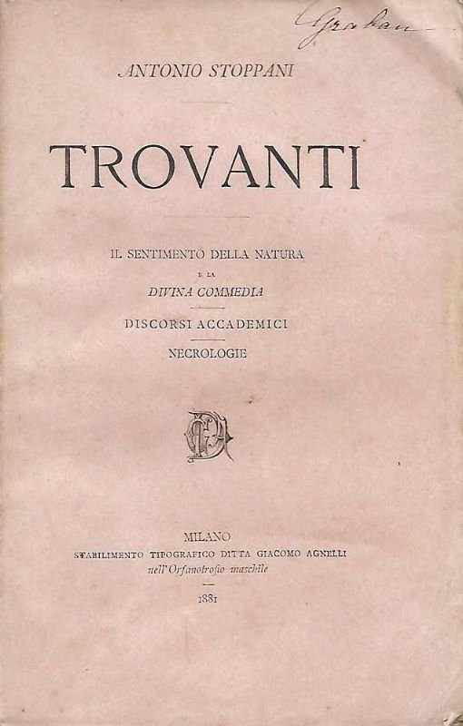 Trovanti. - Il sentimento della natura e la Divina Commedia. …