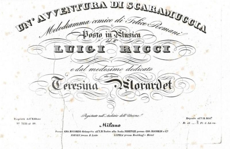 Un'avventura di Scaramuccia. Melodramma comico di Felice Romani posto in …