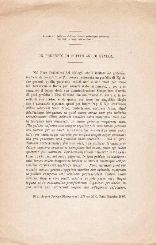 Un Prefetto di Egitto zio di Seneca. | Immagine principale