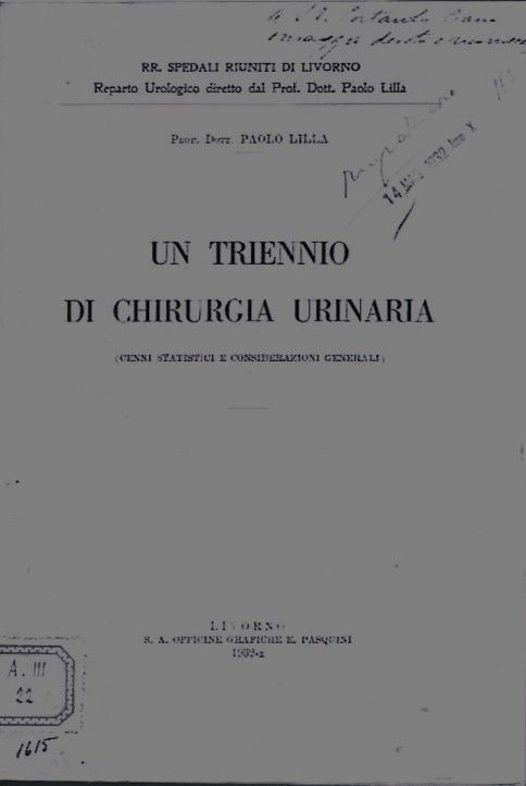 Un triennio di chirurgia urinaria. (Cenni statistici e considerazioni generali).