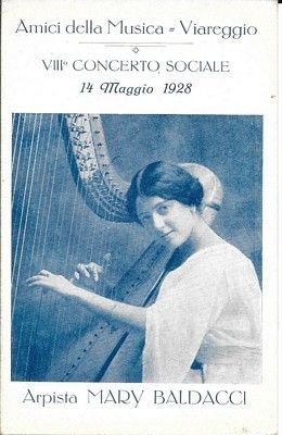 VIII° Concerto Sociale, 14 maggio 1928 - Arpista Mary Baldacci.