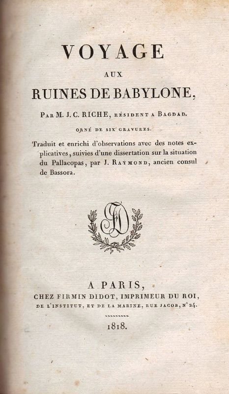 Voyage aux ruines de Babylone (.) Orné de six gravures. …