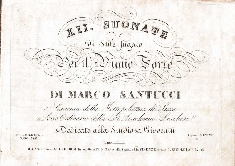 XII. Suonate di Stile fugato per il Piano Forte.