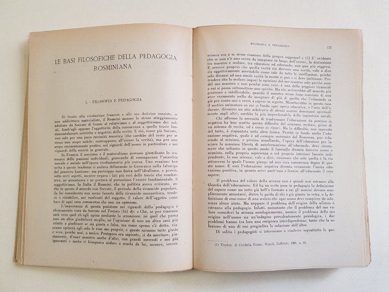 La pedagogia di Antonio Rosmini.