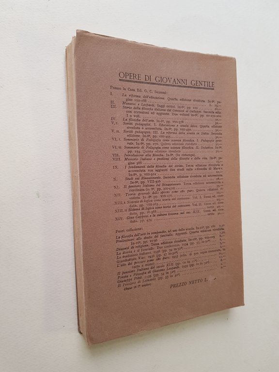 Sommario di pedagogia come scienza filosofica. 2 voll. Vol.1. Pedagogia …