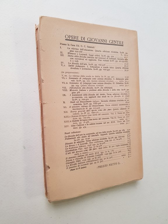 Sommario di pedagogia come scienza filosofica. 2 voll. Vol.1. Pedagogia …