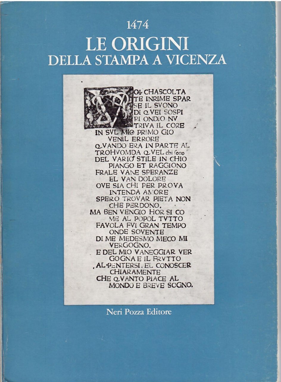 1474 - LE ORIGINI DELLA STAMPA A VICENZA