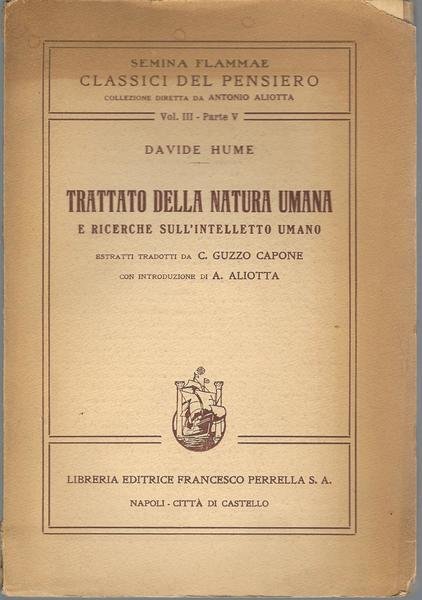 TRATTATO DELLA NATURA UMANA E RICERCHE SULL'INTELLETTO UMANO