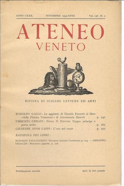 ATENEO VENETO - ANNO 1939 - VOL. 126 - N. …