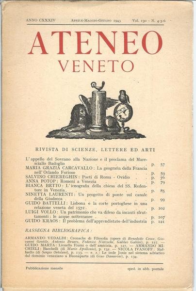 ATENEO VENETO - APRILE - MAGGIO - GIUGNO 1943 - …