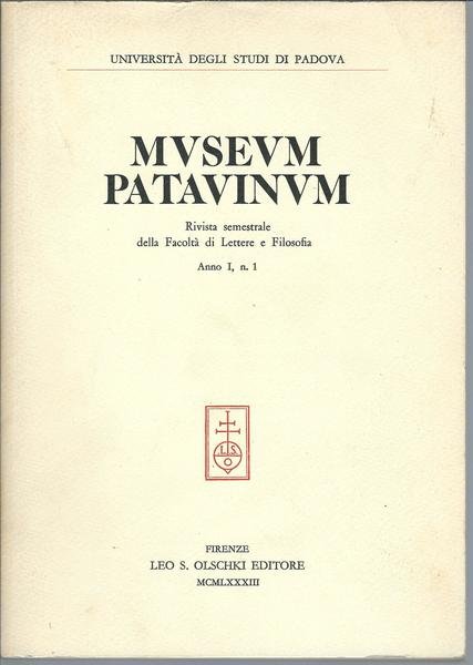 MUSEUM PATAVINUM - RIVISTA SEMESTRALE DELLA FACOLTA' DI LETTERE E …