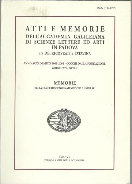 ATTI E MEMORIE DELL'ACCADEMIA GALILEIANA DI SCIENZE ED ARTI IN …