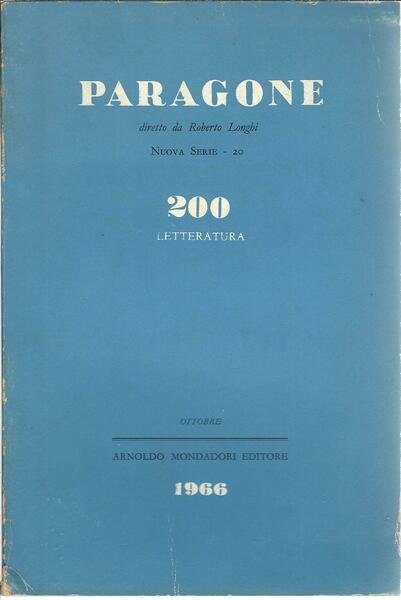 PARAGONE - RIVISTA MENSILE DI ARTE FIGURATIVA E LETTERARIA