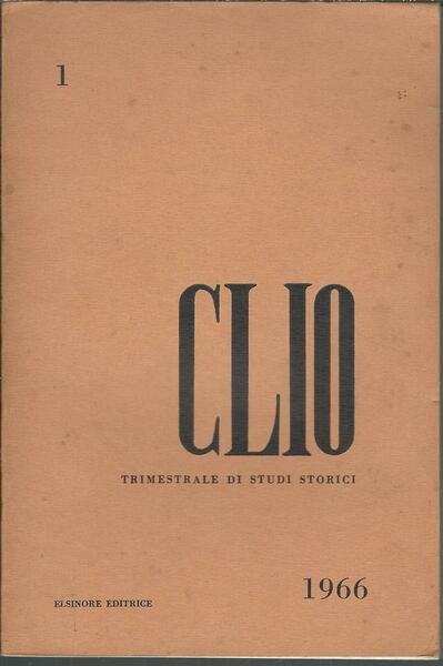 CLIO - ANNO II N. 1 GENNAIO - MARZO 1966