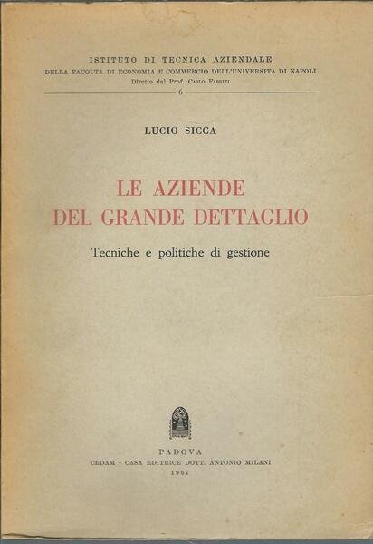 LE AZIENDE DEL GRANDE DETTAGLIO - TECNICHE E POLITICHE DI …