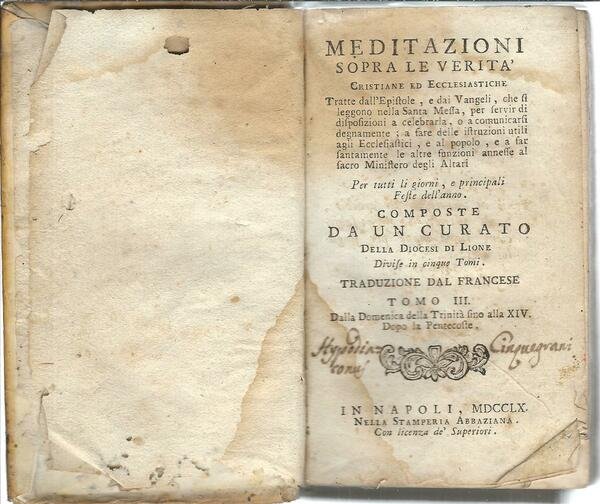 MEDITAZIONI SOPRA LE VERITA CRISTIANE ED ECCLESIASTICHE