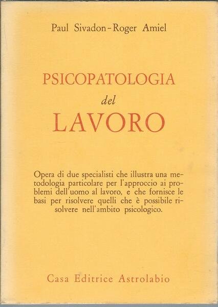 PSICOPATOLOGIA DEL LAVORO
