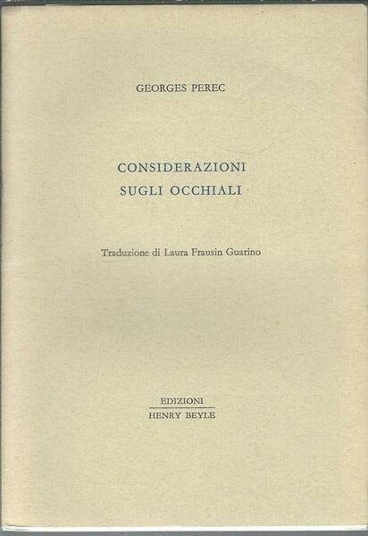 CONSIDERAZIONI SUGLI OCCHIALI