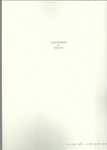 COLOPHON - 24 - LUGLIO 2011