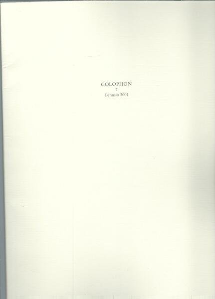 COLOPHON - 7 - GENNAIO - 2001