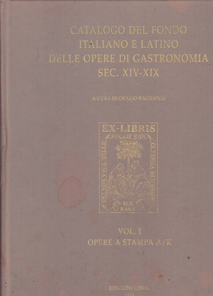 CATALOGO DEL FONDO ITALIANO E LATINO DELLE OPERE DI GASTRONOMIA …