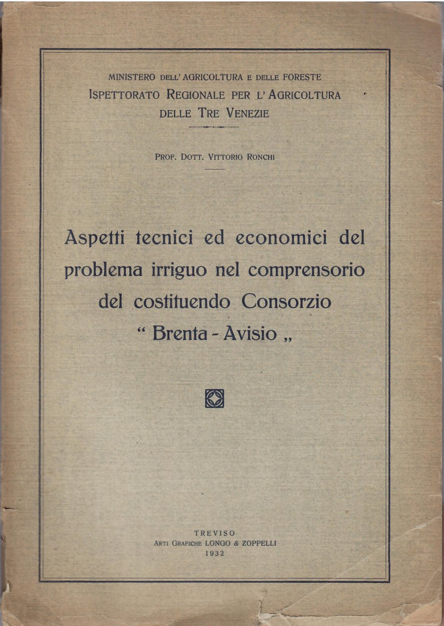 ASPETTI TECNICI ED ECONOMICI DEL PROBLEMA IRRIGUO NEL COMPRENSORIO DEL …