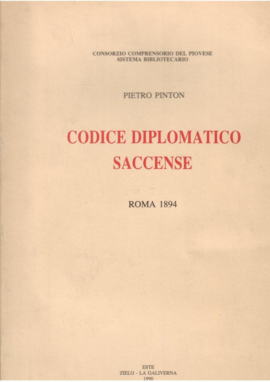 CODICE DIPLOMATICO SACCENSE