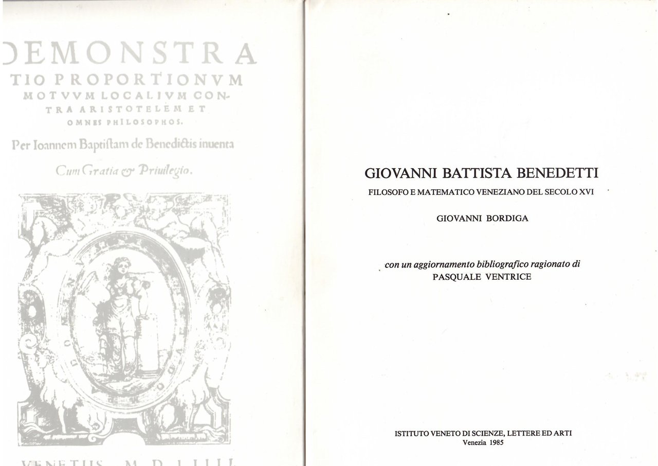 GIOVANNI BATTISTA BENEDETTI FILOSOFO E MATEMATICO VENEZIANO DEL SECOLO XVI | Immagine principale