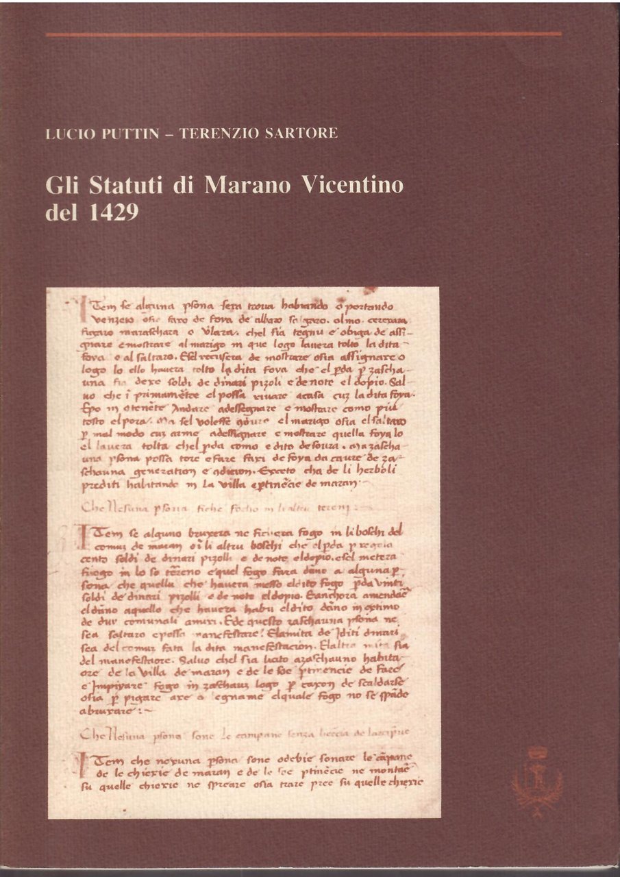 GLI STATUTI DI MARANO VICENTINO DEL 1429
