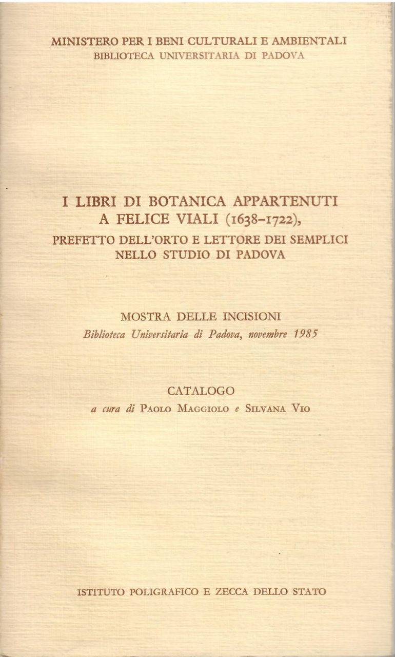 I LIBRI DI BOTANICA APPARTENUTI A FELICE VIALI ( 1638 …