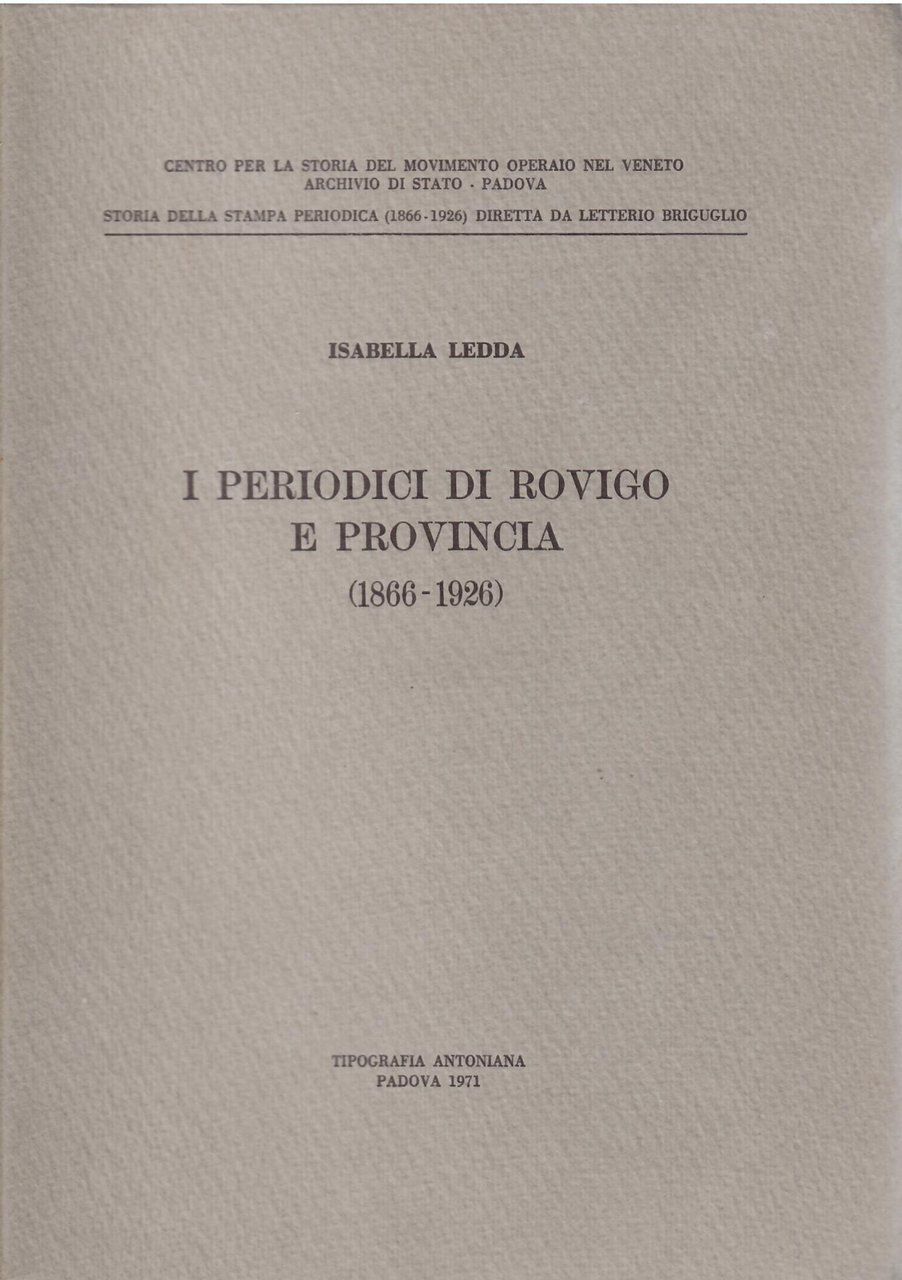 I PERIODICI DI ROVIGO E PROVINCIA ( 1866 - 1926 …