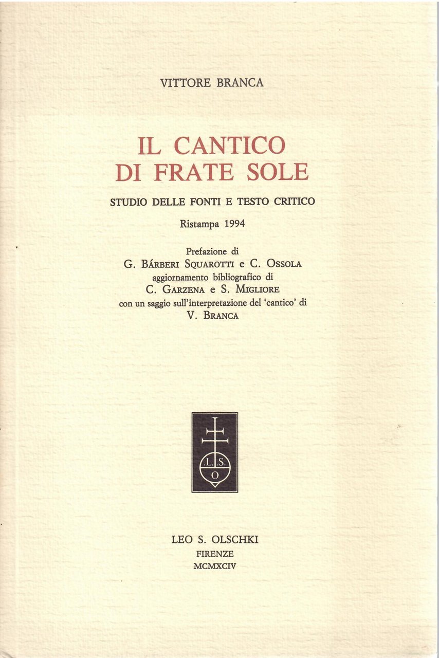 IL CANTICO DI FRATE SOLE - STUDIO DELLE FONTI E …