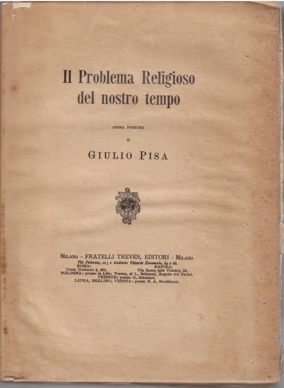 IL PROBLEMA RELIGIOSO DEL NOSTRO TEMPO