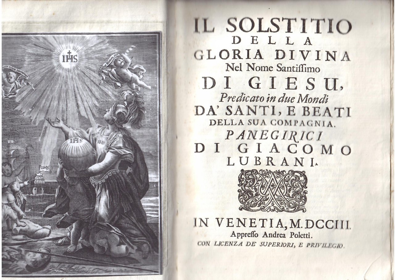 IL SOLSTIZIO DELLA GLORIA DIVINA NEL NOME SANTISSIMO DI GIESU, …