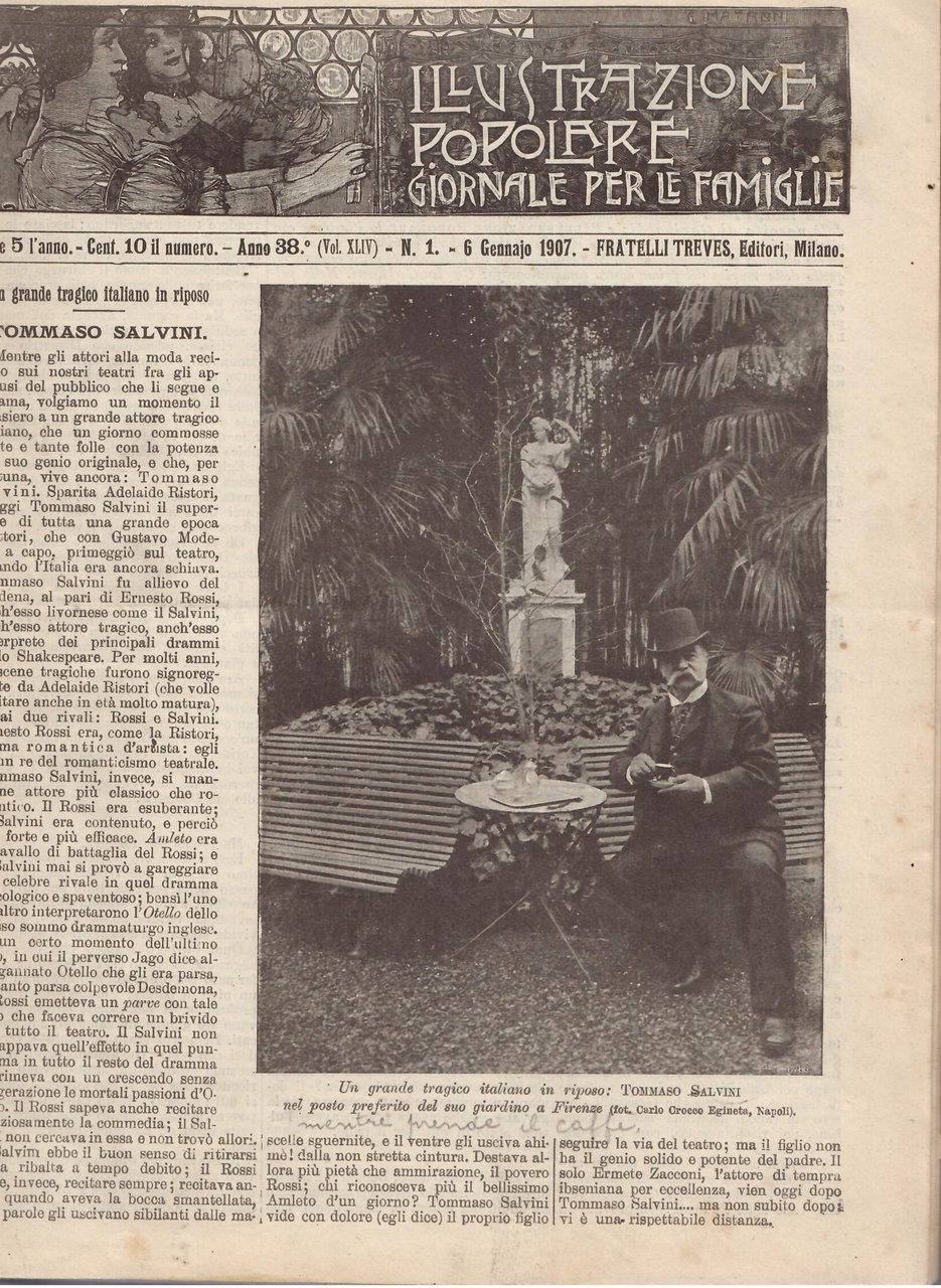 ILLUSTRAZIONE POPOLARE - ( VOL. XLIV ) N.1 GENNAIO 1907 …