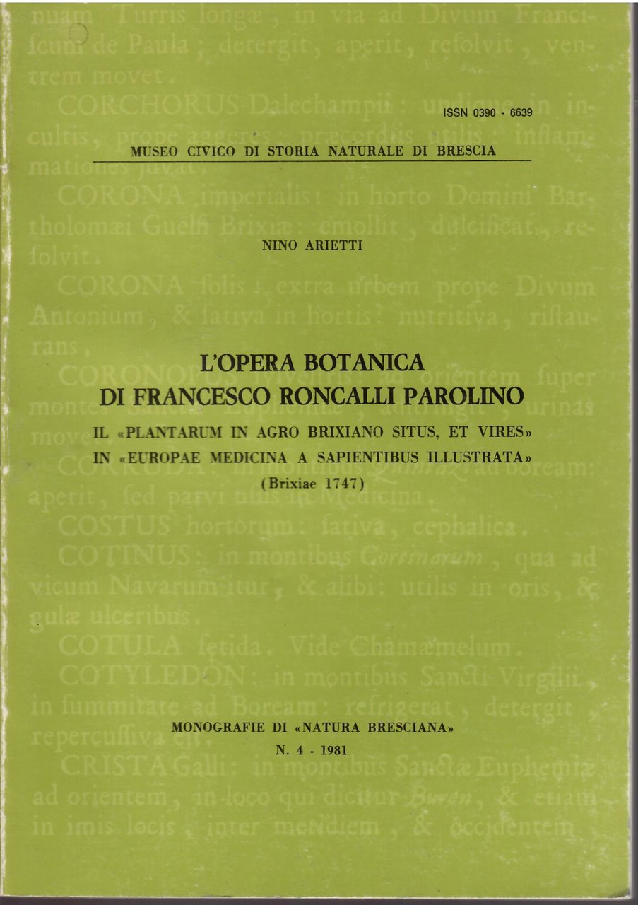 L'OPERA BOTANICA DI FRANCESCO RONCALLI PAROLINO