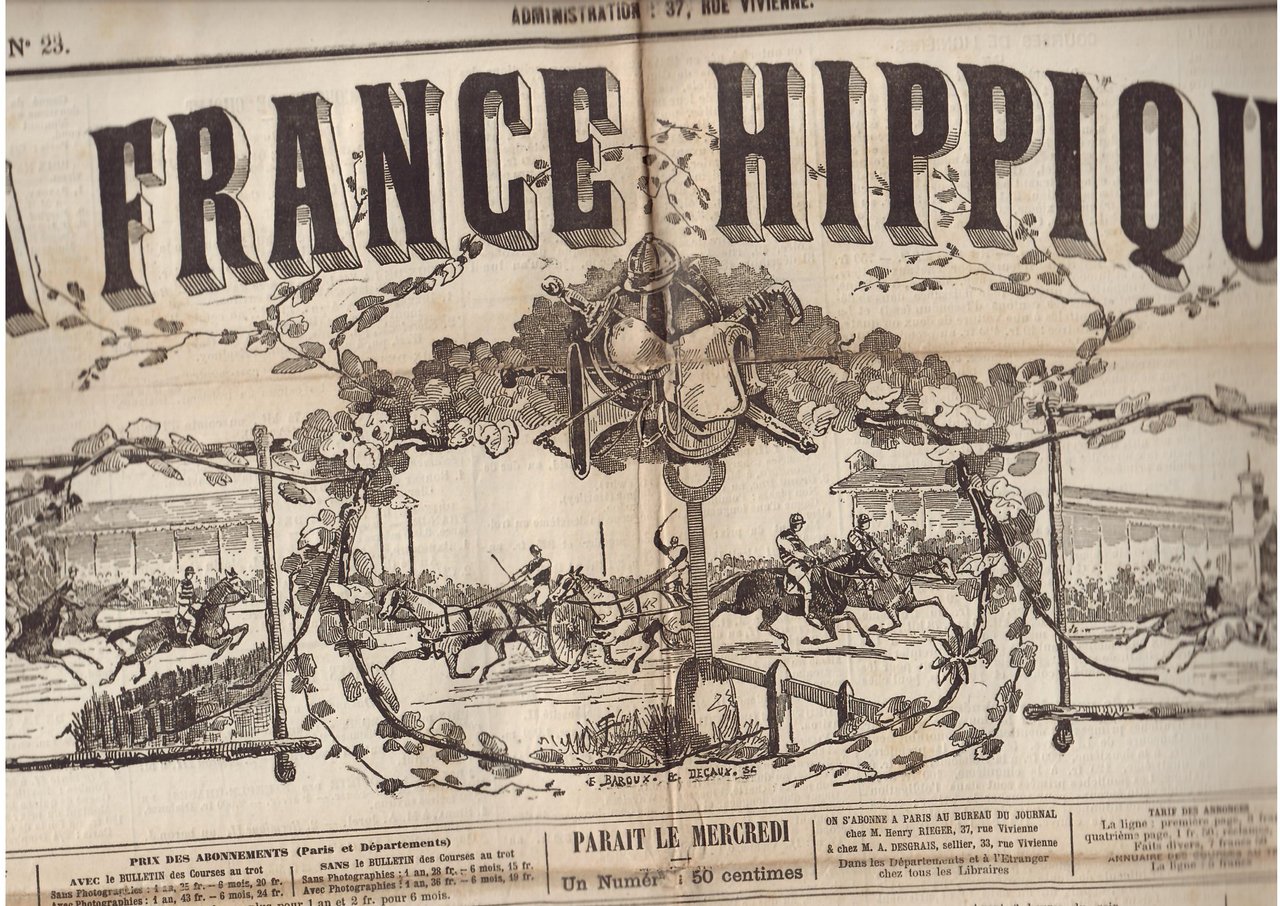 LA FRANCE HIPPIQUE N° 23 - MERCREDI' 6 AOUT 1884