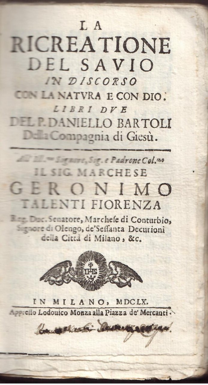 LA RICREAZIONE DEL SAVIO IN DISCORSO CON LA NATURA E …