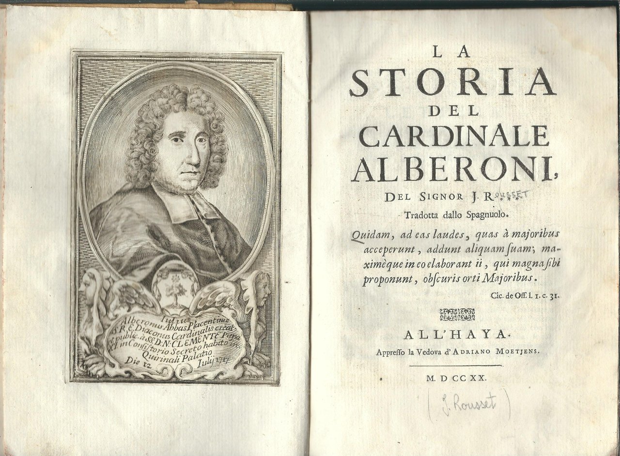 LA STORIA DEL CARDINALE ALBERONI - DUE VOLUMI RILEGATI ASSIEME