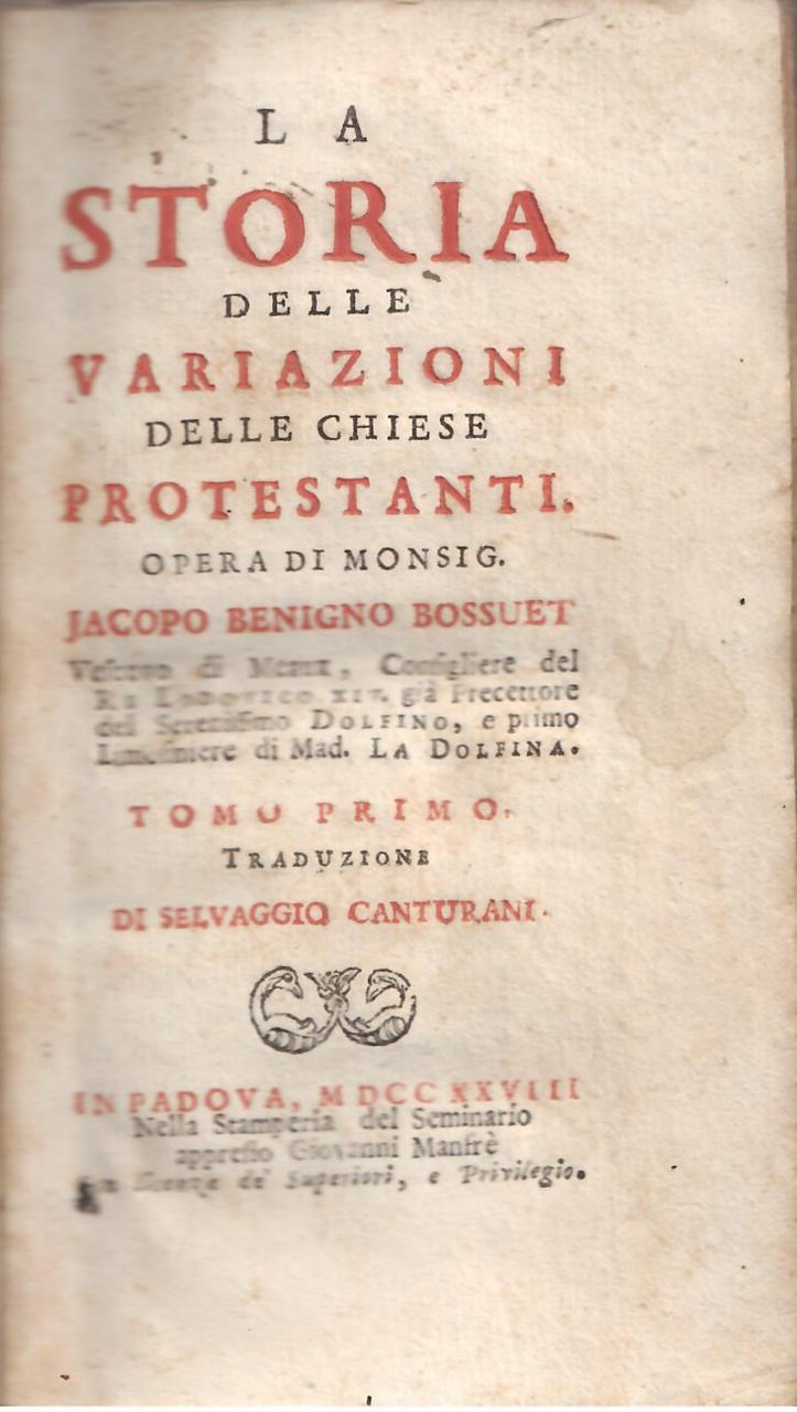 LA STORIA DELLE VARIAZIONI DELLE CHIESE PROTESTANTI