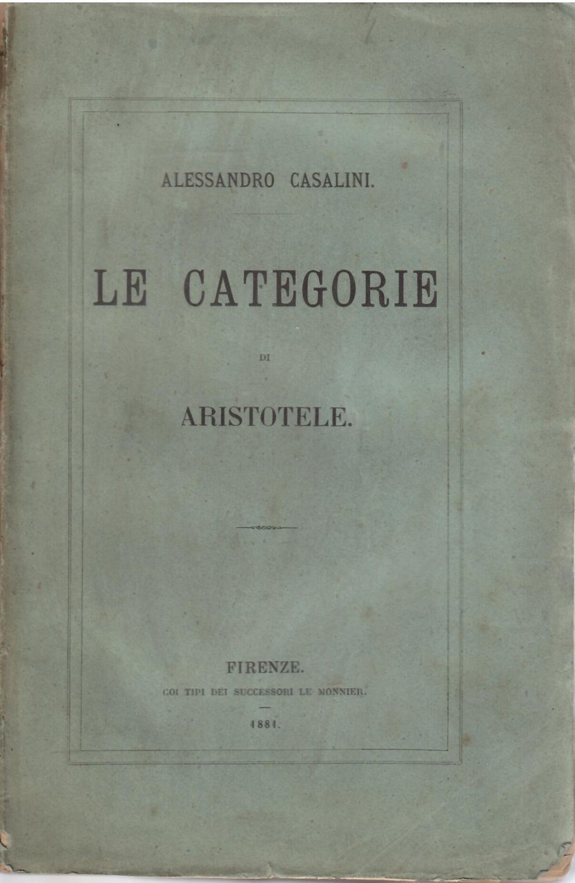 LE CATEGORIE DI ARISTOTELE