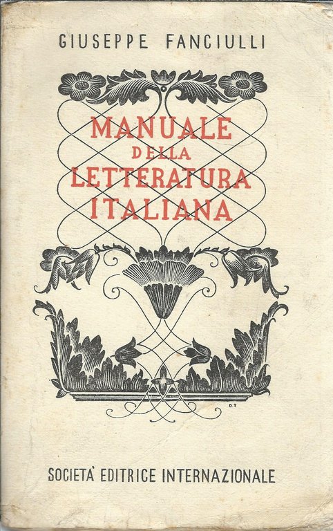MANUALE DELLA LETTERATURA ITALIANA