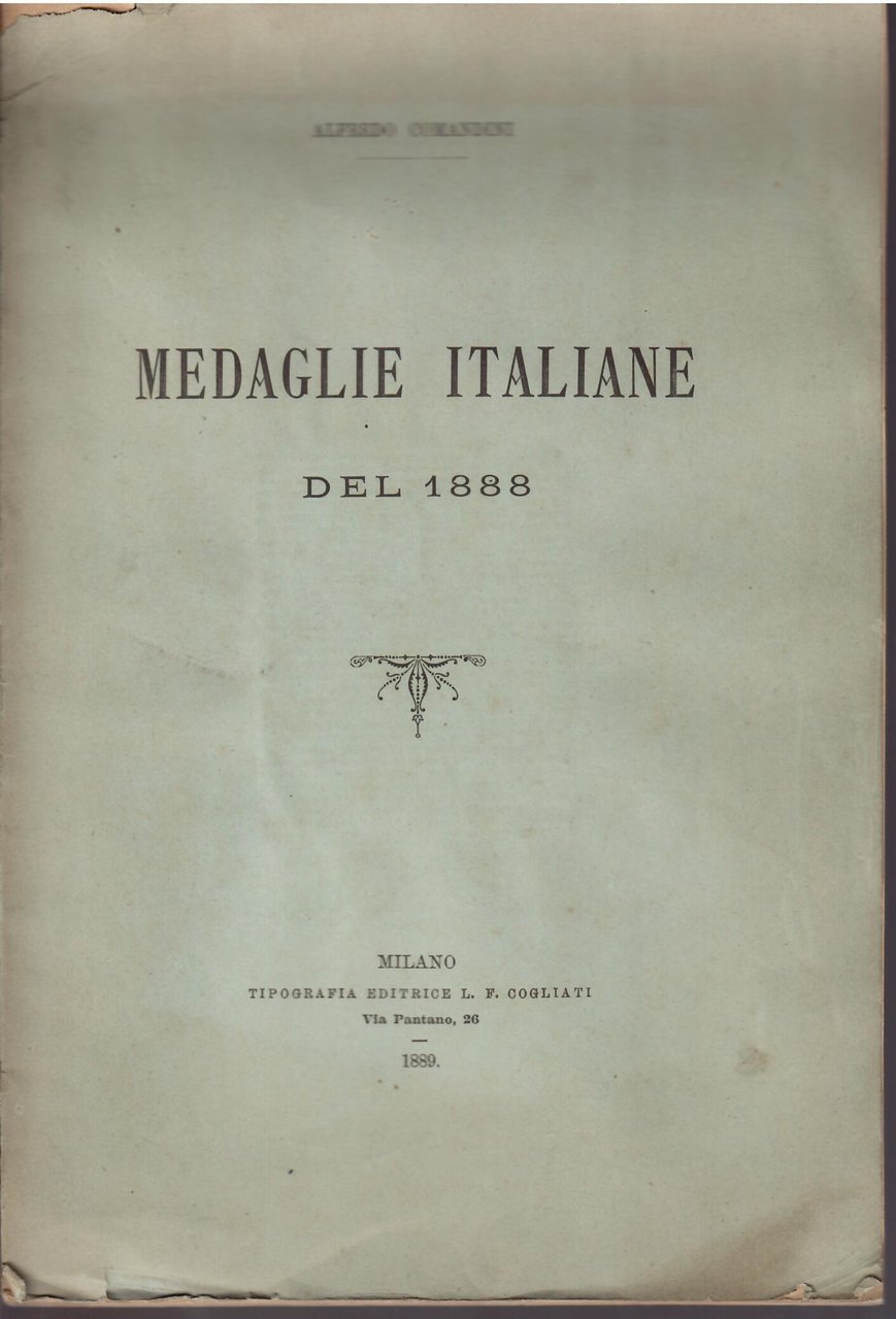 MEDAGLIE ITALIANE DEL 1888